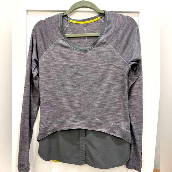 lululemon athletica Tops - #33 Lululemon Layered Long Sleeve Tee Slate/ Almost Pear